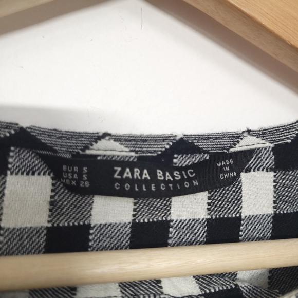 Zara black and white gingham peplum dress, size small - Picture 8 of 13